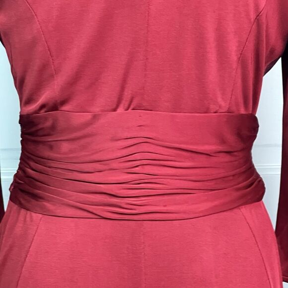 Issa London Silk Jersey Phylis Dress Burgundy Royal Engagement Princess Kate Sz8 - Picture 9 of 13